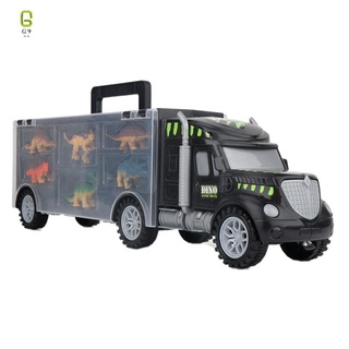 Dinosaur Transport Car Truck Toy with 6 Dinosaurs, for Boys and Girls