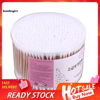 Han_ 500Pcs Disposable Double Heads Cotton Swabs Ear Cleaning Sticks Makeup Tools