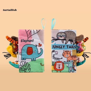 Torreta con anillo de papel de los niños libro de tela de dibujos animados Animal libro de tela cómodo para Kindergarten (3)