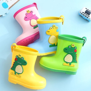 Botas de lluvia de color arcoíris lindo dinosaurio botas de lluvia niños niñas