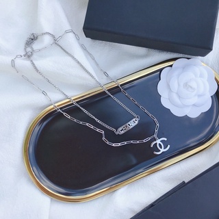 Chanel Fashion Necklace Double Layer Double C Titanium Steel Women's Jewelry