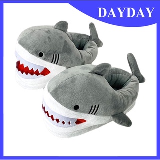 Dayday pantuflas suaves suaves cómodas con suela gruesa De dibujo De tiburón/Animal