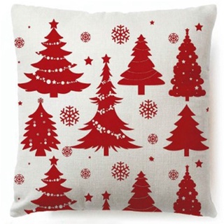 PREVETT Square Christmas Pillow Covers Cotton Linen Cushion Covers Christmas Decoration Home Decor Couch Merry Christmas Decorative 18x18in Throw Pillow Pillow Case (4)