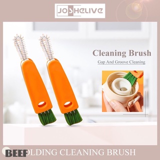 3 In 1 Bottle Cup Brush Portable Multifunctional Lunch Box Rubber Ring Groove Cleaning Brush Cup Cover Cleaning Brush BE