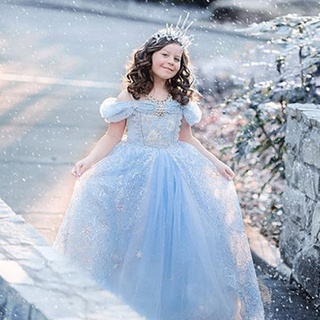 Vestido de princesa congelada espectáculo de Cenicienta disfraz vestido de niña espectáculo infantil