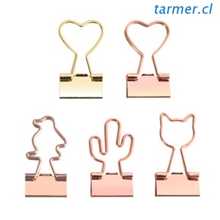 TAR2 12pcs Creative Cat Heart Cactus Binder Clip Paper Pile Photo Message Ticket Clips Organizer Korean Office School Supplies