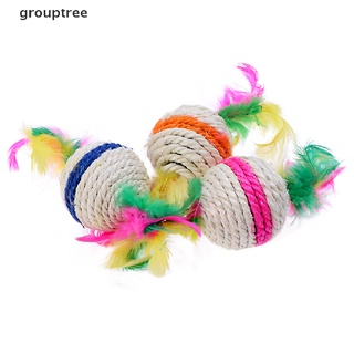 grouptree cuerda de sisal bola de plumas teaser masticar juego de juguete mascota gato interactivo hogar y cocina cl