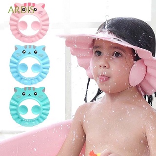 ardis de dibujos animados bebé ducha gorra impermeable lavado de pelo escudo sombrero de los niños sombrero de baño protección de la oreja bebé prevenir el agua en la oreja baño suave ajustable champú gorra