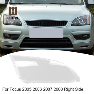 Cubierta de la lente delantera derecha del faro del coche transparente para Ford Focus 2005-2008