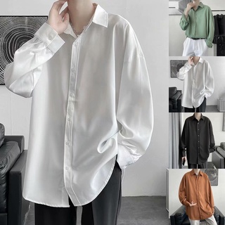 Playera/camisa de manga larga con capucha/camiseta de temperamento coreana/camiseta holgada/Top holgada para hombre