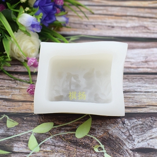 conejo flor creativo diy hecho a mano molde de jabón líquido fondant pastel aromaterapia molde de yeso (2)