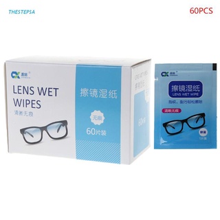 Thestepsa 1 caja gafas limpiador toallitas húmedas lente de limpieza desechable Anti niebla niebla removedor de polvo gafas de sol teléfono pantalla ordenador portátil
