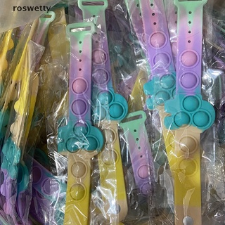 roswetty fidget juguete de silicona pulsera alivio del estrés mano dimple sensorial descomprimir pulsera cl