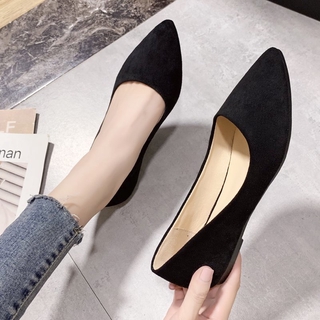 Gamuza puntiaguda bomba pisos zapatos de las mujeres de moda solo zapatos Casual zapatos de trabajo (6)