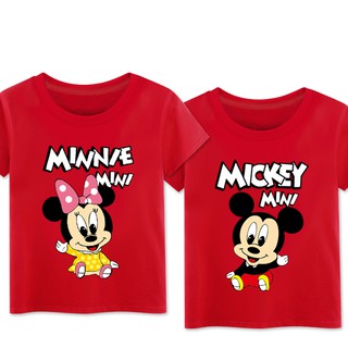 ropa infantil verano nueva moda disney mickey y minnie, niño y niña camiseta