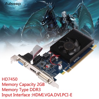 [Fulseep] Desktop Graphics Card HD7450 2GB VGA HDMI DVI PCI-E Low Profile VideoCard DSGC