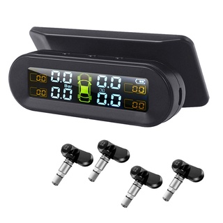 Monitor De presión De neumáticos De coche detección con 4 Sensores externos inalámbrico Solar (1)