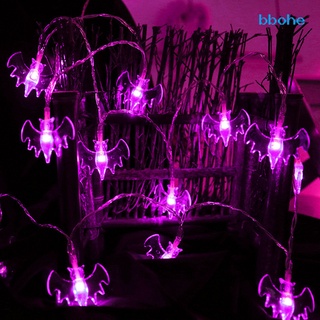 Cadena de luz en forma de murciélago funciona con pilas 20/40 LEDs Halloween lámpara de hadas decoración de fiesta para interior