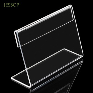 JESSOP 20x40mm Price Tag Multifunction Display Stand Label Holder Mini 25Pcs Desk Sign Shop Counter Acrylic Clear Table Decoration