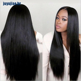 Peluca De cabello Natural Juyujiao Resistente al Calor encaje frontal Wigs B (1)
