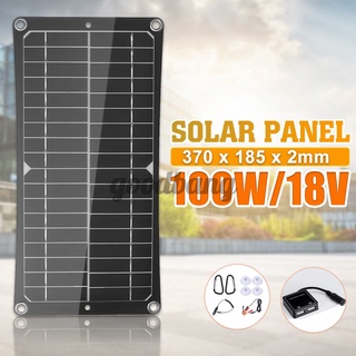 18V 100W Monocristalino panel solar dual USB 12V/5V DC De Silicona flexible Cargador Para Vehículo RV Marino De Batería