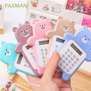 PAXMAN Cute Bear Calculator Cartoon Children's Calculatrice Mini Calculator Portable Kawaii School Supplies Ultra-thin 8 Digits Display Handheld Pocket Calculator/Multicolor