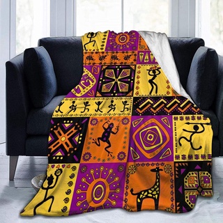 KXT African Patterns Flannel Fleece Blanket,Soft Warm Fleece Throw Blanket Premium Durable Sofa Blanket Comfortable Lightweight Plush Throw Blanket for Office Home Bed 80"x60"