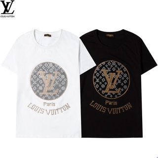 2021 Louis Vuitton LV moda verano insignia impresión manga corta hombres y mujeres casual agradable a la piel transpirable camiseta nueva camiseta