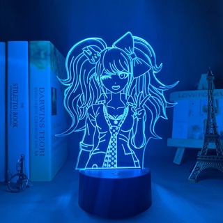 Danganronpa Junko Enoshima figura De luz Led nocturna Jagermeister 16 colores Sensor táctil USB