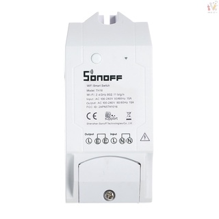 Sonoff TH16 16A/3500W Smart Wifi interruptor monitoreo de temperatura humedad Kit de automatización del hogar inalámbrico funciona con Amazon Alexa y para Google Home/Nest
