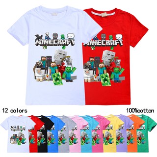 Juego caliente Minecraft niños verano camiseta de verano de algodón de manga corta camiseta niños moda Casual camisetas ropa de niños manga corta camisetas ropa
