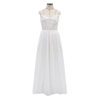 ❤Vestido de novia de las mujeres elegante señoras cena vestido de noche dama de honor encaje vestidos blancos VLx7 (6)