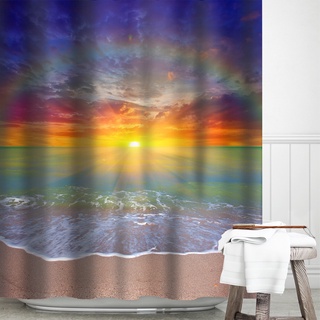 sunrise by the sea - cortinas de ducha impresas con ganchos impermeables