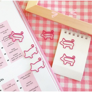 NE lindo cerdo Metal Clips de papel Pin libro marcador Memo Clip oficina escuela papelería (6)