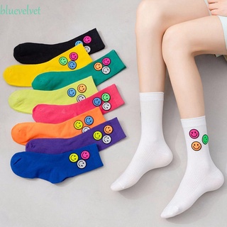 Bluevelvet1 calcetines De algodón con estampado De caricaturas De sonrisa/Multicolorido