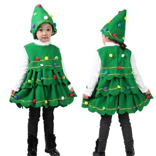 vestido de árbol de navidad para niños pequeños, chaleco de fiesta, chaleco+sombrero, trajes de [bebê]