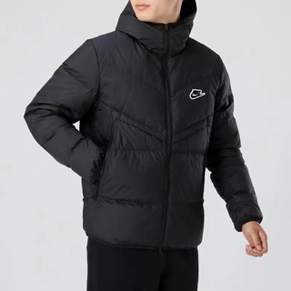nike 100% original auténtico invierno nuevo hombres con capucha caliente deportes y ocio abajo chaqueta cortavientos cu4405 (2)