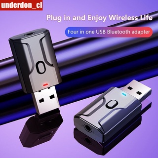 Receptor Bluetooth 5.0 Transmisor Dos En Uno Micrófono USB Adaptador De Audio Inalámbrico UNDERDON