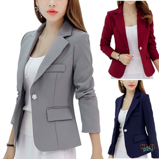 Women Slim Tailored Suit Wear-to-Work Suit Jacket Coat Outwear One Button Lady Suit Formal Coat Outfit