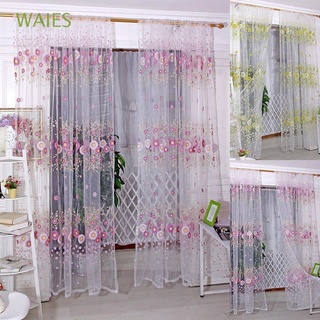 waies home girasol cortinas de gasa patrón de cortina 1*2 m panel de ventana tul bufanda pura decoración sala de estar/multicolor