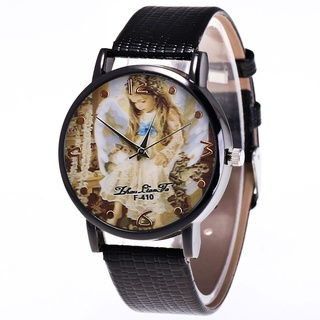 relojes clásicos de las mujeres reloj de cuarzo moda reloj de cuero sintético correa de estilo retro impreso relojes