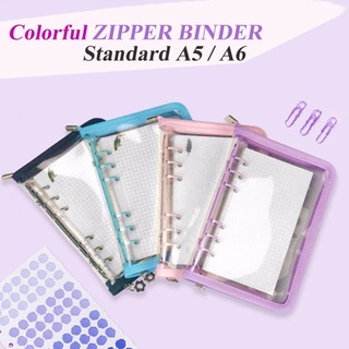 A5 A6 carpeta brillante transparente de 6 agujeros y zipper K-pop Idols Lomo tarjeta fotográfica