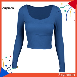 Skym Top De compresión Para mujer con color sólido transpirable Para mujer/Yoga/ejercicio