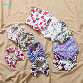 brea 2 piezas de bebé bebé estampado de verano pantalones cortos diadema pantalones cortos arco pelo banda kit (1)