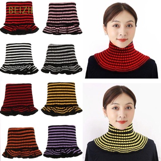 BEIZII Moda Invierno A Prueba De Viento Mujeres Con Orejas De Madera Desmontable De Punto Falso Collar Bufanda/Multicolor