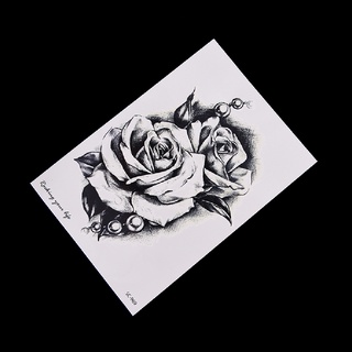[cod] 1pc maquillaje rosa flor tatuaje brazo arte corporal impermeable temporal tatuaje pegatinas calientes (8)