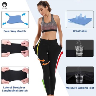 Pantalones de Yoga zaazbx Leggings con bolsillo cómodo Cintura Alta color sólido de Cintura Alta elástico pantalones deportivos para mujer