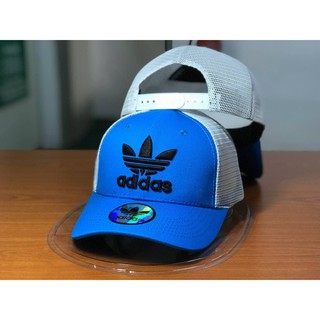 [envío rápido] topi unisex sombrero adidas trefoil trucker gorra (azul blanco) envío gratis/pos percuma [wm/sm]