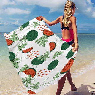 Beach Towel Quick Dry Water Absorbing One Side Pattern Sand Free Portable Washcloth for Beach