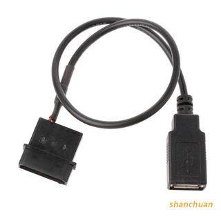 shan 30cm PC Interno 5V 2 Pines IDE Molex A USB 2.0 Tipo Hembra Cable Adaptador De Alimentación
